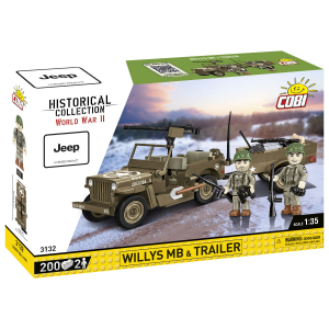 Cobi 3132 Klocki Jeep Willys MB & Trailer 1/35