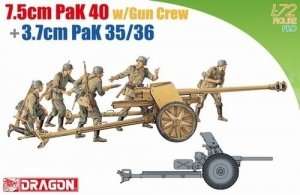 Dragon 7374 German Anti-tank guns 7.5cm PaK40 with Gun Crew and 3.7cm PaK 35/36