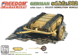 Freedom 16003 German Sd.Kfz. 302 Goliath Demolition Vehicle with Cart 1/16