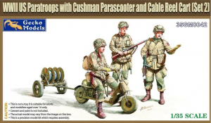 Gecko Models 35GM0042 WWII US Paratroops with Cushman Parascooter and Cable Reel Cart (Set 2) 1/35