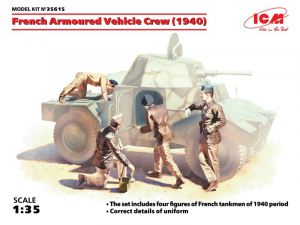 ICM 35614 Załoga francuskiego pojazdu opancerzonego figurki 1-35