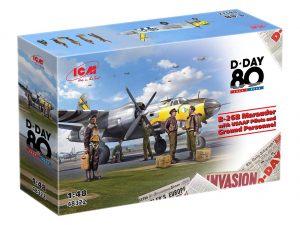 ICM 48322 B-26B Marauder with USAAF Pilots and Ground Personnel (D-Day 80) 1/48