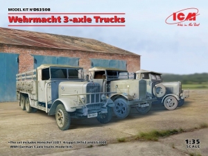 ICM DS3508 Ciężarówki Wehrmachtu Henschel 33D1, Krupp L3H163, LG3000