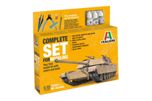 Italeri 72004 Zestaw z farbami i narzędziami model M1 Abrams 1-72