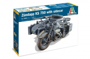 Italeri 7406 Motocykl Zundapp KS 750 z wózkiem bocznym 1/9