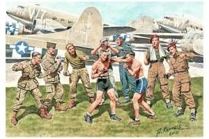 MB 35150 Przyjazny mecz bokserski brytyjskich i amerykańskich spadochroniarzy  