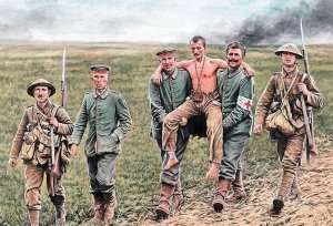 MB 35158 Brytyjscy i niemieccy żołnierze, 1916