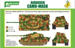 Maski do kamuflażu czołgu King Tiger skala 1-35