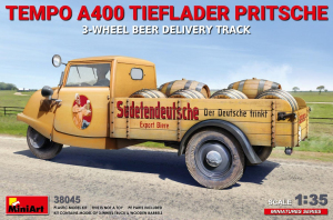 MiniArt 38045 Tempo A400 Tieflader Pritsche 3-Wheel Beer Delivery Truck