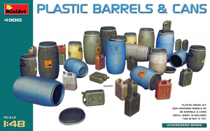 MiniArt 49010 Plastic Barrels & Cans 1/48