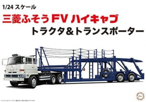 Model Fujimi 012018 Mitsubishi Fuso FV High Cab Tractor & Car Transporters Trailer