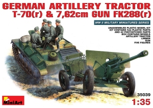 Model MiniArt 35039 ciągnik T-70(r) z działem 76mm i załogą