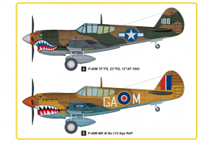 Model fighter P-40E Kitty Hawk Hobby Boss 85801 scale 1:48