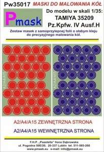 Pmask Pw35017 Maski koła - Pz.Kpfw.IV Ausf. H Tamiya 35209 (1:35)