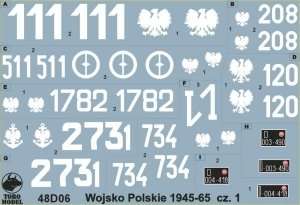 Polska kalkomania - Wojsko Polskie 1945-65 cz.1 skala 1-48