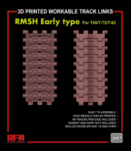 RFM 2057 3D Printed Workable Track Links RMSH Early Type For T-55/T-72/T-62