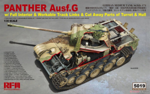 RFM RM-5019 Model czołgu Panther Ausf.G z wnętrzem model 1-35