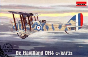 Roden 432 Samolot De Havilland DH4 z RAF3a model 1-48