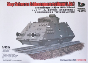 T-Model TK6073 Pancerny wagon artyleryjski - Steyr Schweren Schienenpanzerspahzug (s.Sp.) 1/35