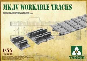 Takom 2008x Ruchome gąsienice do czołgu Mark IV - plastikowe