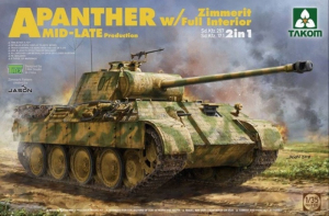 Takom 2100 Czołg Panther A z Zimmeritem wnętrzem model 2w1