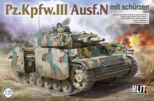 Takom 8005 Czołg Pz.Kpfw.III Ausf.N z ekranami bocznymi model 1-35