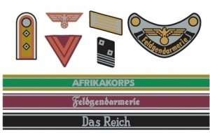 Tamiya 12641 WWII German Military Insignia Decal Set (Africa Corps/Waffen SS)