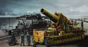 Trumpeter 00209 Morser Karl-gerat 040/041 on Railway Transport Carrier 1/35