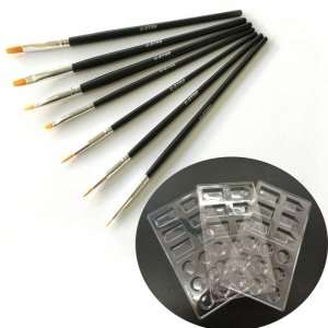 U-Star 90251 Zestaw 7 pędzli oraz 3 palety do farb