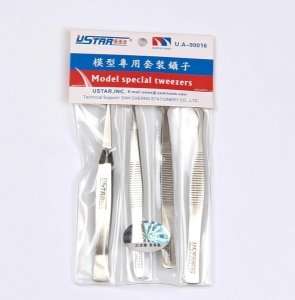 U-Star UA90016 Zestaw 4 pincet modelarskich