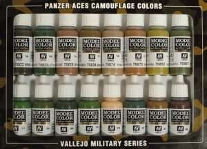 Vallejo 70179 Zestaw 16 farb - Panzer Aces Camouflage Colors