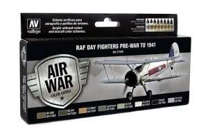Vallejo 71149 Zestaw 8 farb - RAF Colors Day Fighters Pre-War to 1941