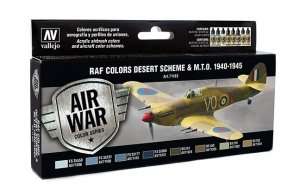 Vallejo 71163 Zestaw 8 farb - RAF Colors Desert Scheme & M.T.O. 1940-45