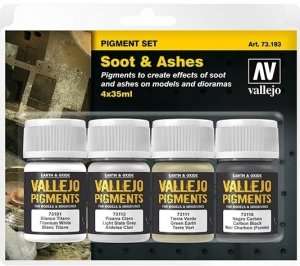 Vallejo 73193 Sadza i proch - zestaw 4 pigmentów