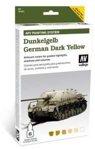 Vallejo 78401 Zestaw Model Air - Dunkelgelb German Dark Yellow 6x8ml