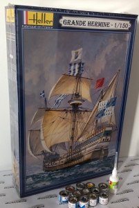 Żaglowiec Grande Hermine Heller 80841 zestaw z farbami i klejem