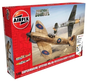 Zestaw modelarski Supermarine Spitfire MkVb + Messerschmitt Airfix 50160