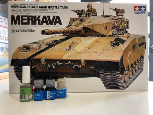 Zestaw z farbami Izraelski Czołg Merkava Tamiya 35127 model 1/35