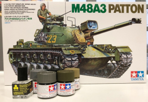 Zestaw z farbami M48A3 Patton 35120 Tamiya model skala 1-35