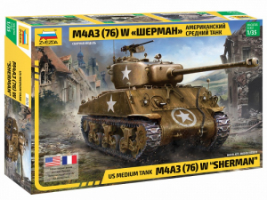 Zvezda 3676 Czołg M4A3 (76) W Sherman model 1-35
