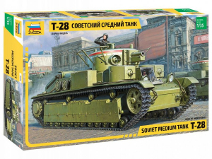 Soviet Medium Tank T-28 model Zvezda 3694 in 1-35