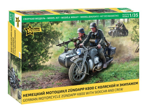 Zvezda 3717 German Zundapp K800 with Sidecar & Crew 1/35 