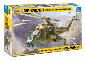 Soviet Attack Helicopter MI-24V-VP model Zvezda 4823 in 1-48 