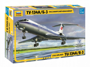 Zvezda 7007 Samolot pasażerski Tupolev Tu-134A/B-3 1/144