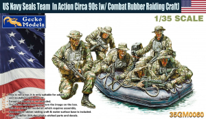 Gecko Models 35GM0060 US Navy Seals Team In Action Circa 90s (w/ Combat Rubber Raiding Craft) 1/35 