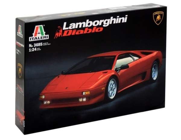 Model włoskiego samochodu sportowego Lamborghini Diablo, plastikowy model do sklejania Italeri 3685 w skali 1/24.-image_Italeri_3685_1