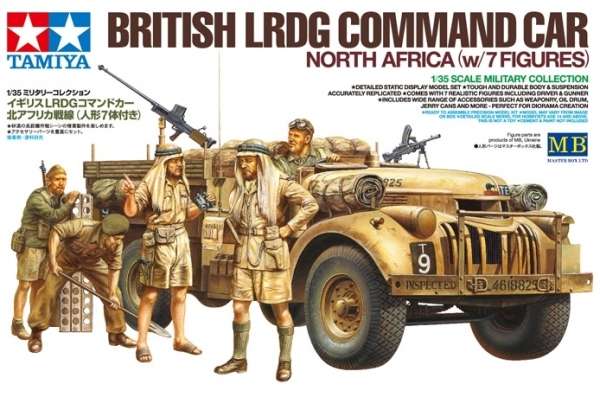 Brytyjski samochód dowodzenia w Afryce Północnej wraz z żołnierzami, plastikowy model do sklejania Tamiya 32407 w skali 1:35.-image_Tamiya_32407_1