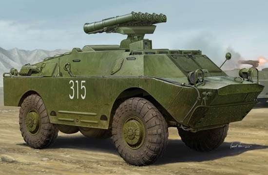 Rosyjski opancerzony samochód BRDM-2 Spandrel z wyrzutnią rakiet 9P148 Konkurs , plastikowy model do sklejania Trumpeter 05515 w skali 1:35-image_Trumpeter_05515_1