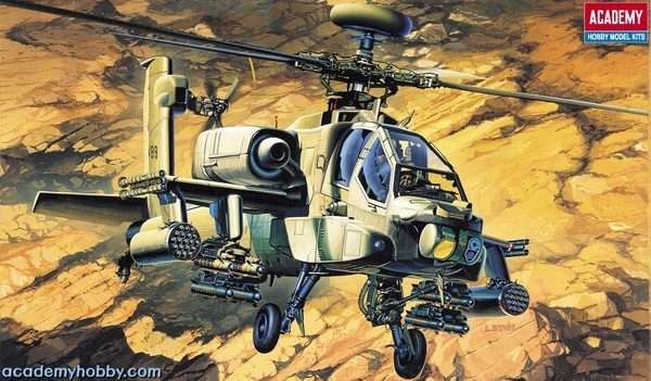 Amerykański śmigłowiec AH-64A Apache, plastikowy model do sklejania Academy 12262 w skali 1:48-image_Academy_12262_1