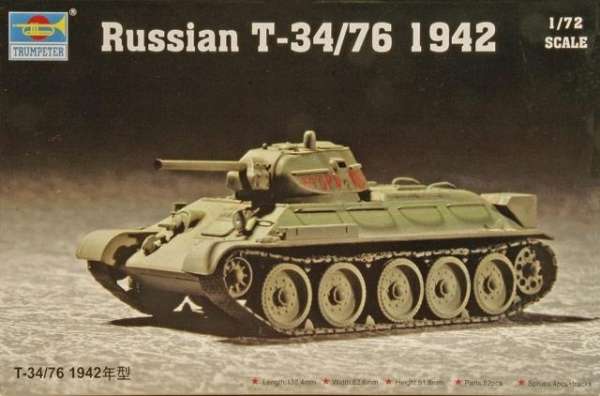 Radziecki czołg średni T-34/76, plastikowy redukcyjny model do sklejania.-image_Trumpeter_07206_1